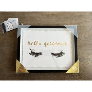 Marmont Hill HELLO GORGEOUS Gold Foiled Framed Print 11x14 mascara eyes makeup